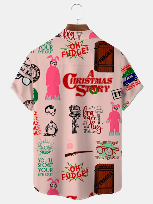 Men's Christmas Funny Graphic Short Sleeve Hawaiian Shirt